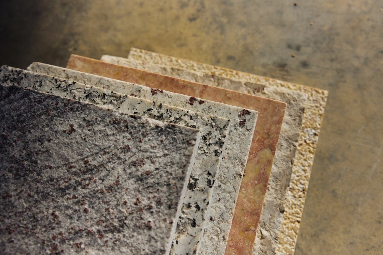 Stacked finish samples